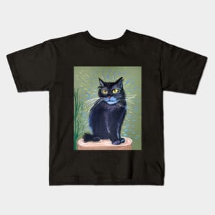 Black Cat. His name is Bayun. Kids T-Shirt